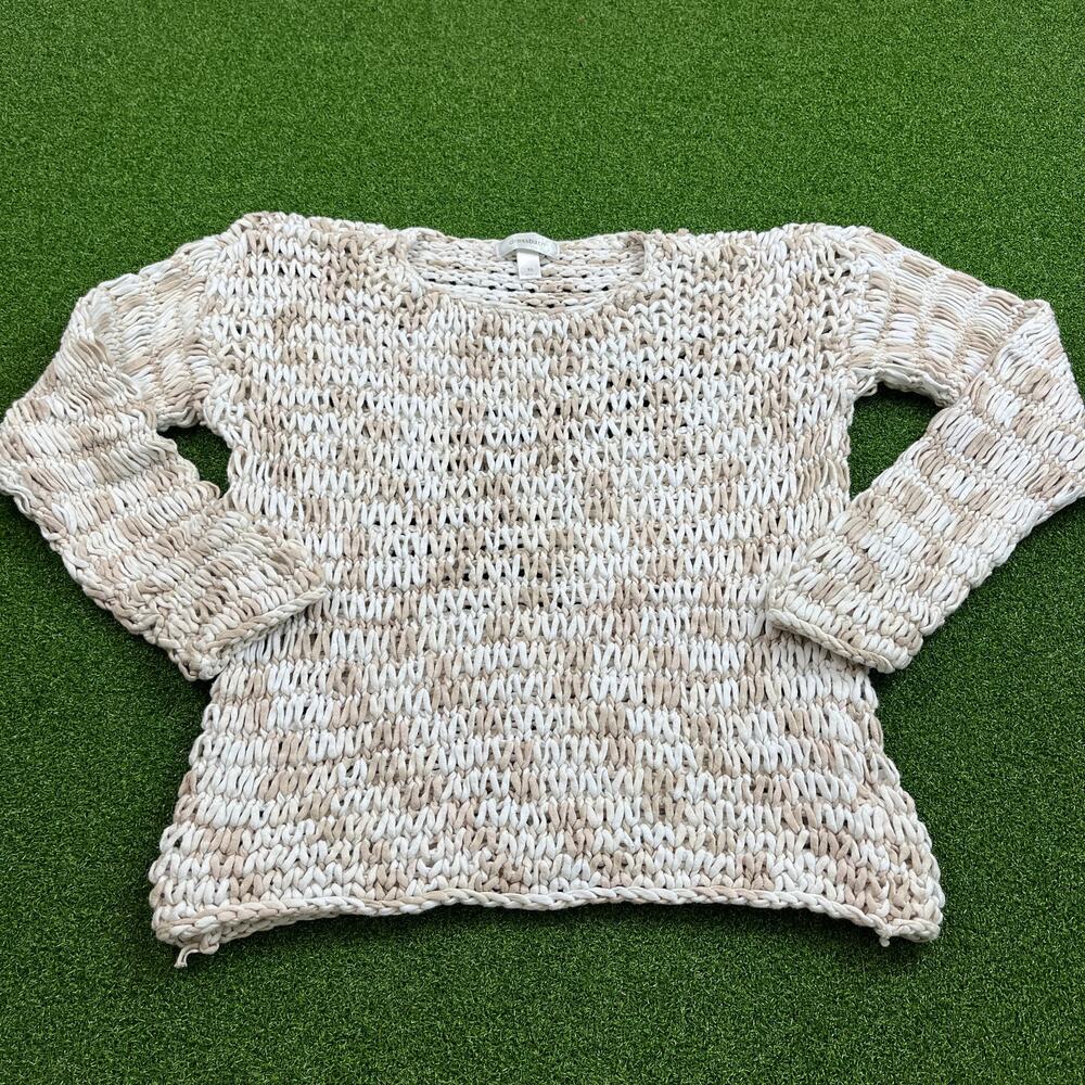 Dressbarn Beige Marled Knit Open Weave Pullover Sweater Sz XL